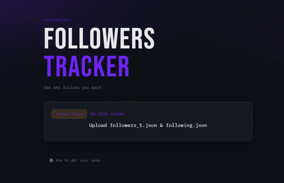 Followers Tracker application interface