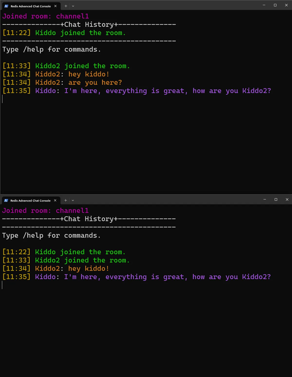 Redis Chat Console