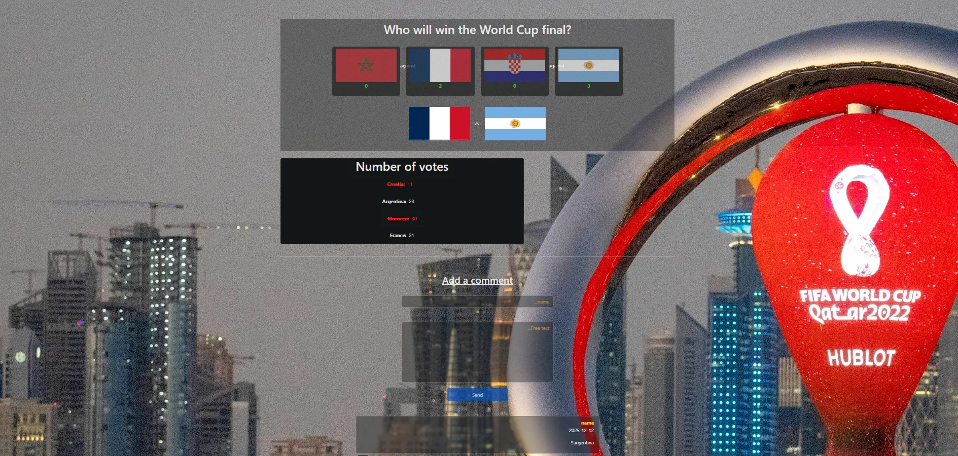 World Cup Voting App