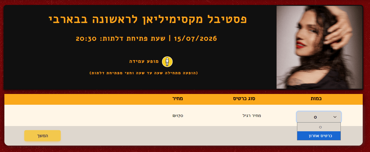 Last ticket in show page