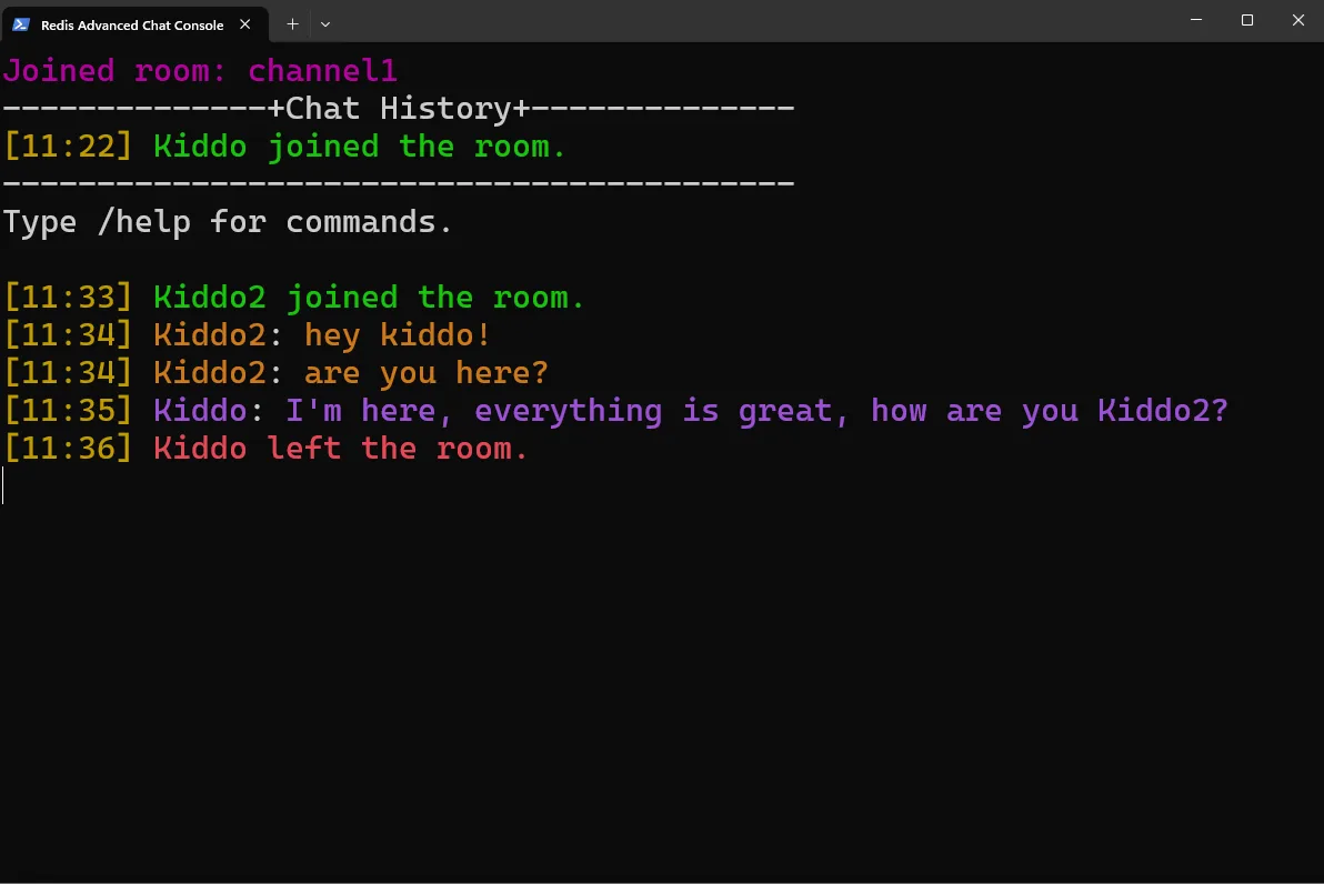 Redis Advanced Chat Console