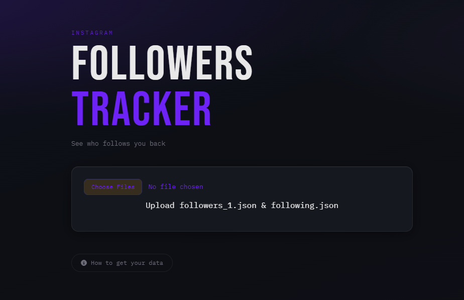 Followers Tracker application interface
