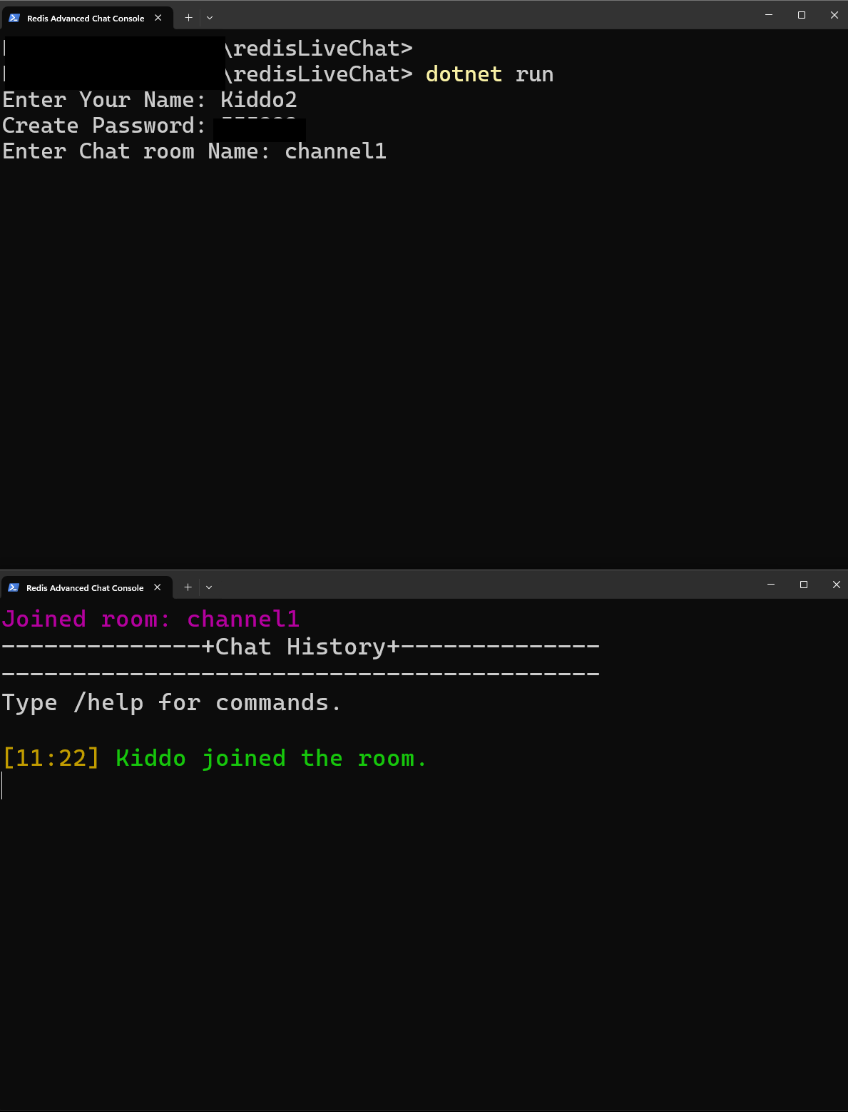 Redis Chat Console