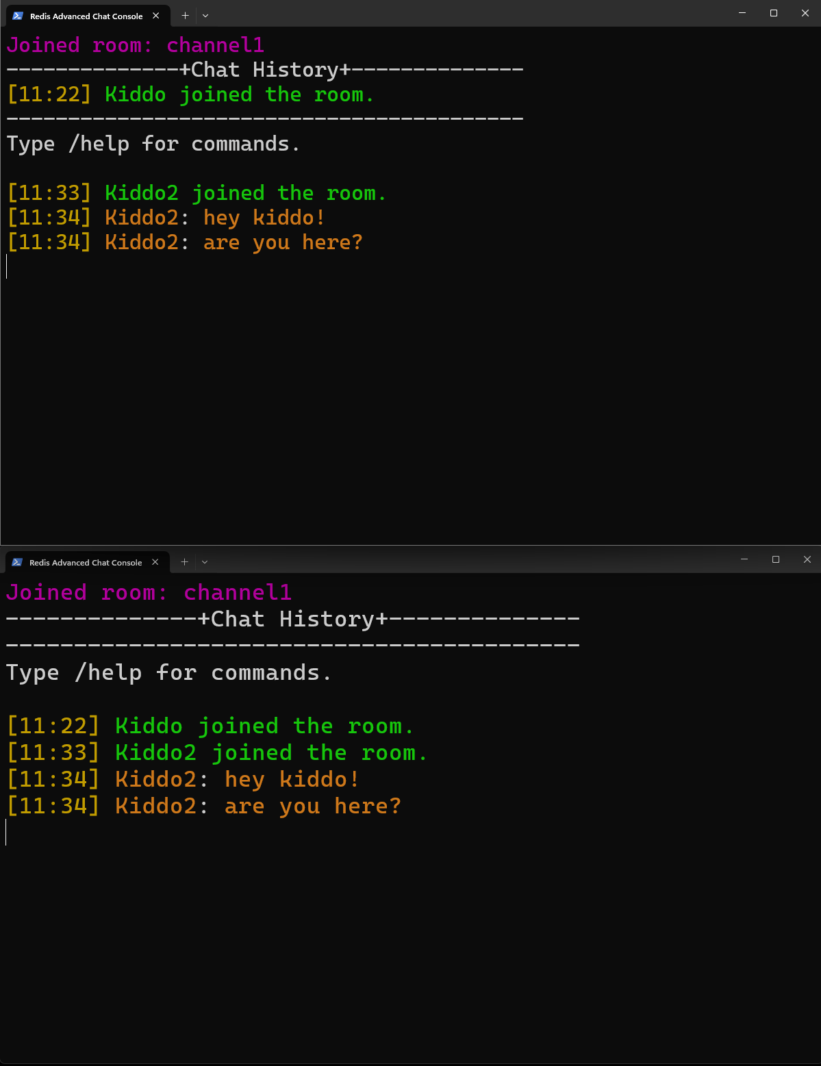 Redis Chat Console