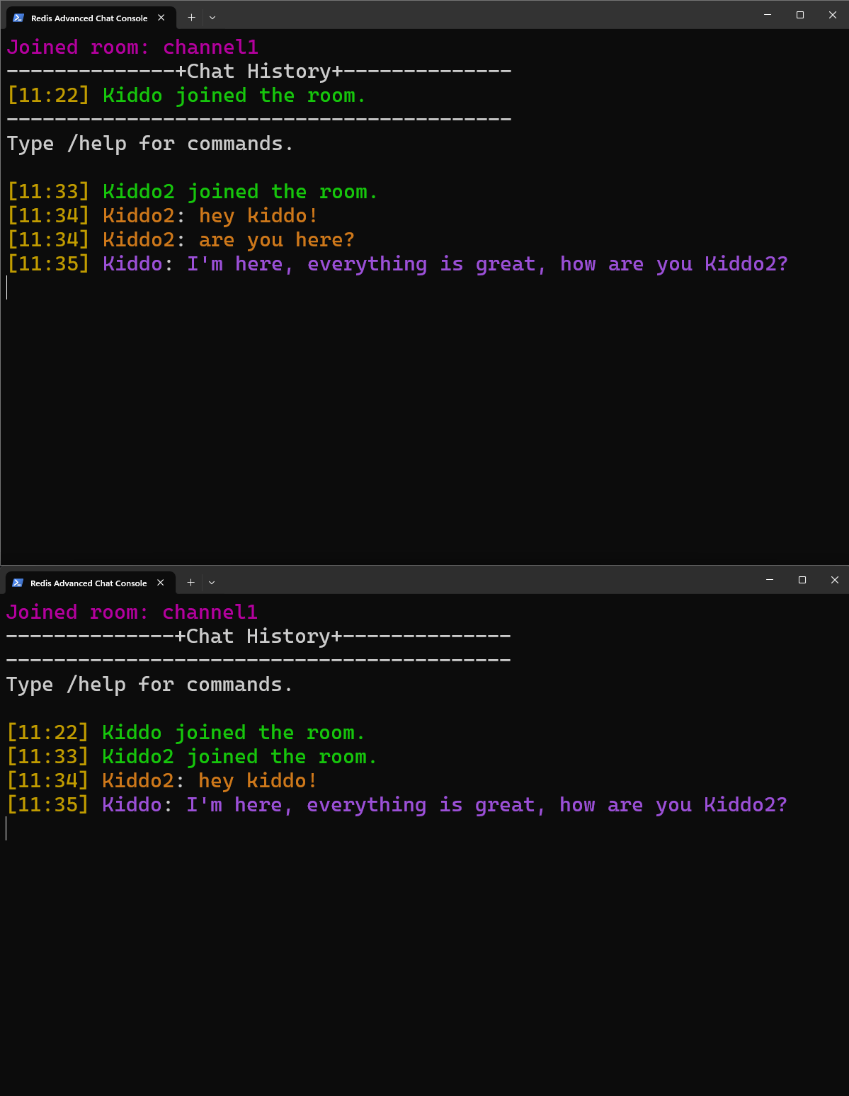 Redis Chat Console